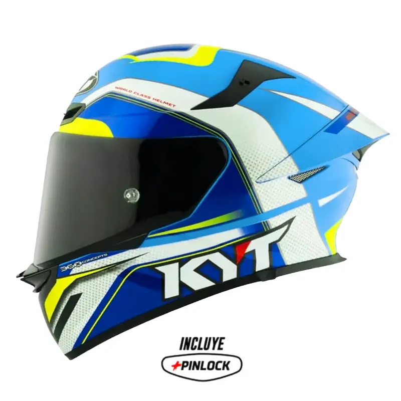 CASCO KYT TITANIO REVO GRAND PRIX BLANCO AZUL