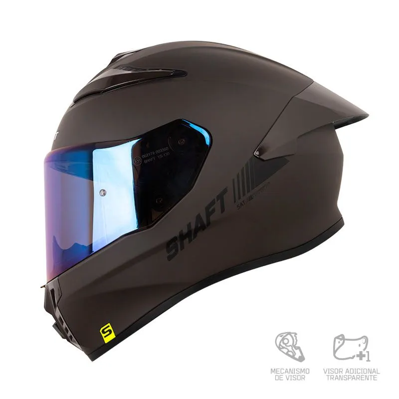 CASCO SHAFT 584SP SOLID GRIS OSCURO NEGRO MATE