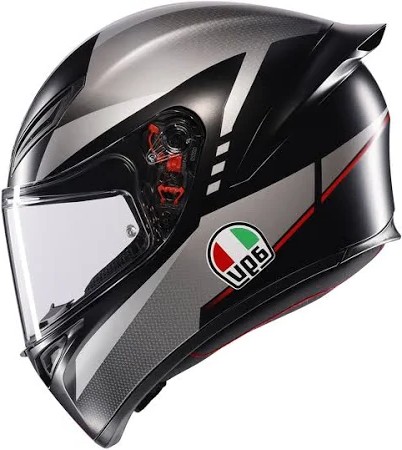 CASCO AGV K1-S LAP MATT BLACK GREY RED NEGRO GRIS MATE