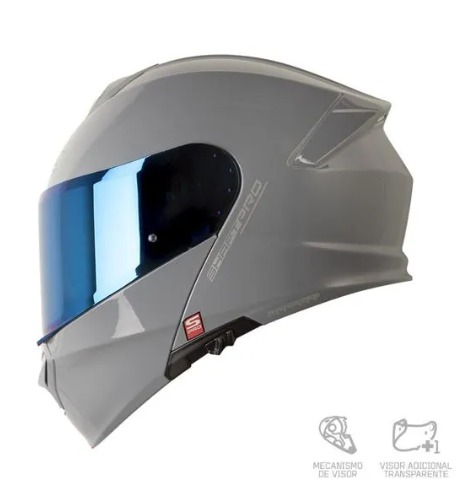 CASCO SHAFT PRO 4000DV SOLID GRIS OSCURO SILVER BRILLANTE