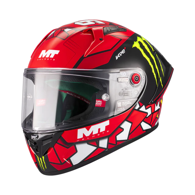 CASCO MT PLUS KRE+ S PIQUERAS B5 ROJO NEGRO BLANCO BRILLANTE