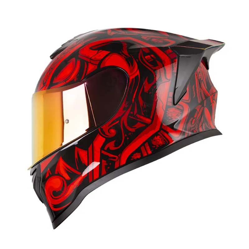 CASCO HRO 506SP TRIBAL NEGRO ROJO BRILLANTE