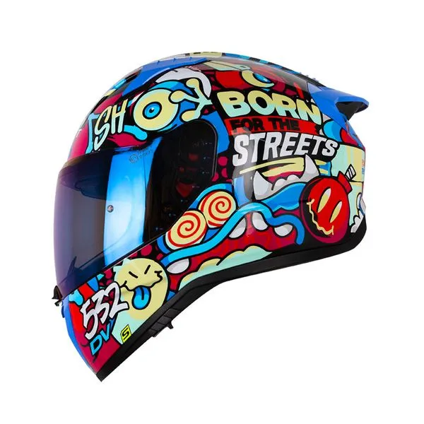 CASCO SHAFT 532DV MONSTA CLUB AZUL OSCURO NARANJA