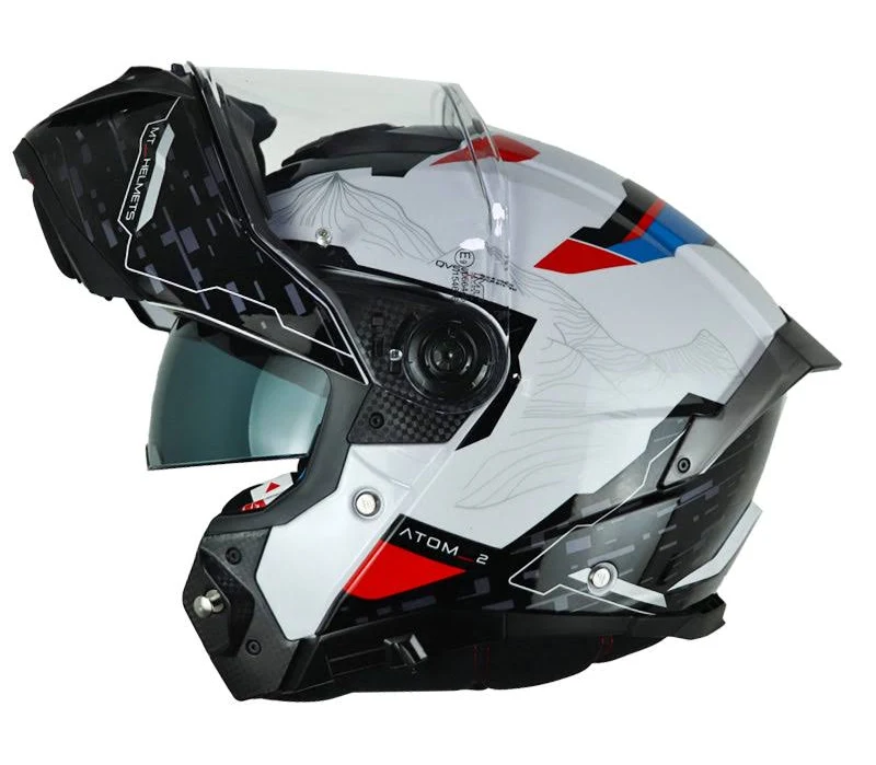 CASCO MT ATOM 2 SV HIGHLANDS A7 BLANCO NEGRO BRILLANTE