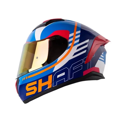 CASCO SHAFT 582SP EVO ACENES BLANCO PERLA AZUL ROJO BRILLANTE