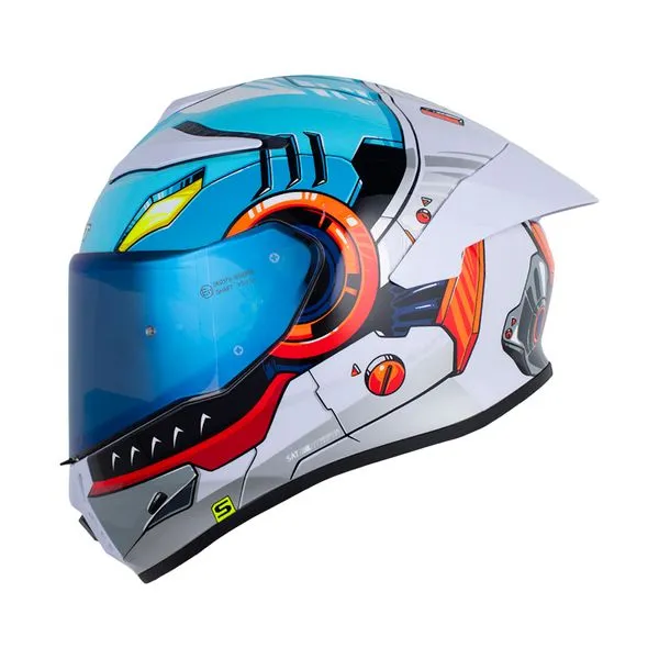 CASCO SHAFT 584SP SHARKY GRIS CLARO NARANJA NEON BRILLANTE