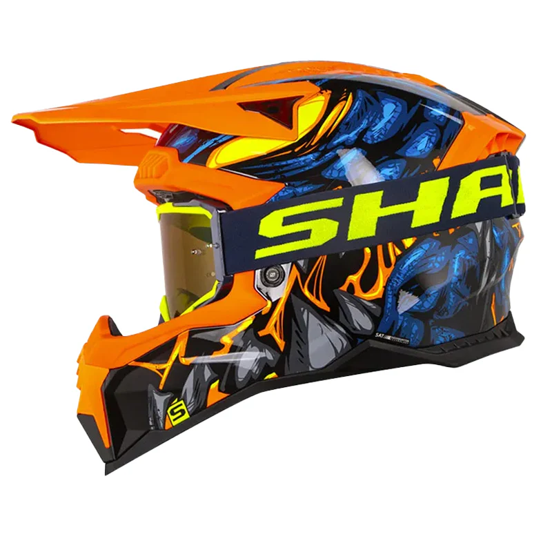 CASCO SHAFT MX60 SOBEK NEGRO AZUL OSCURO NARANJA BRILLANTE
