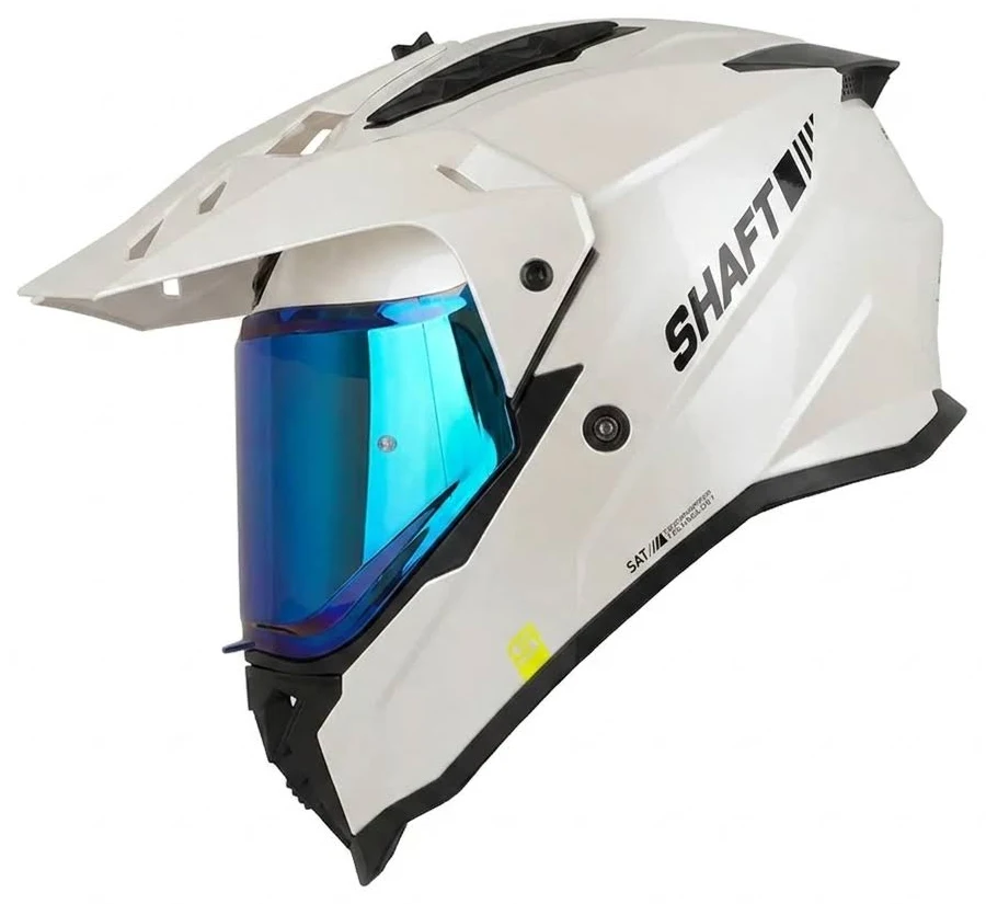 CASCO SHAFT PRO MX400DV SOLID BLANCO NEGRO BRILLANTE