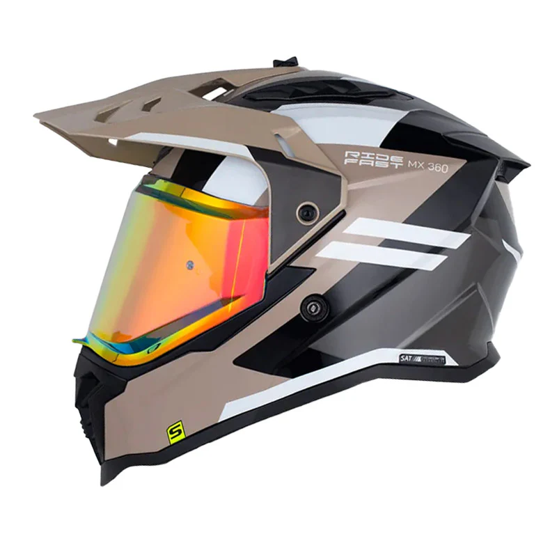 CASCO SHAFT MX360 FLUSH NEGRO ARENA BRILLANTE