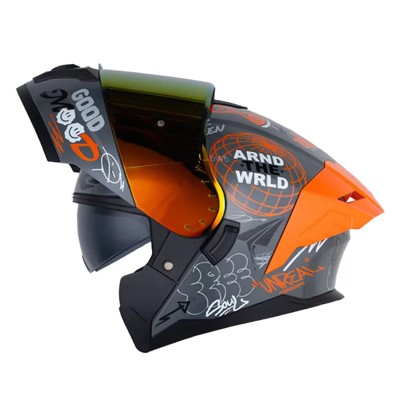 CASCO HRO 3480DV EVO BLL SHT GRIS OSCURO NARANJA NEON BRILLANTE