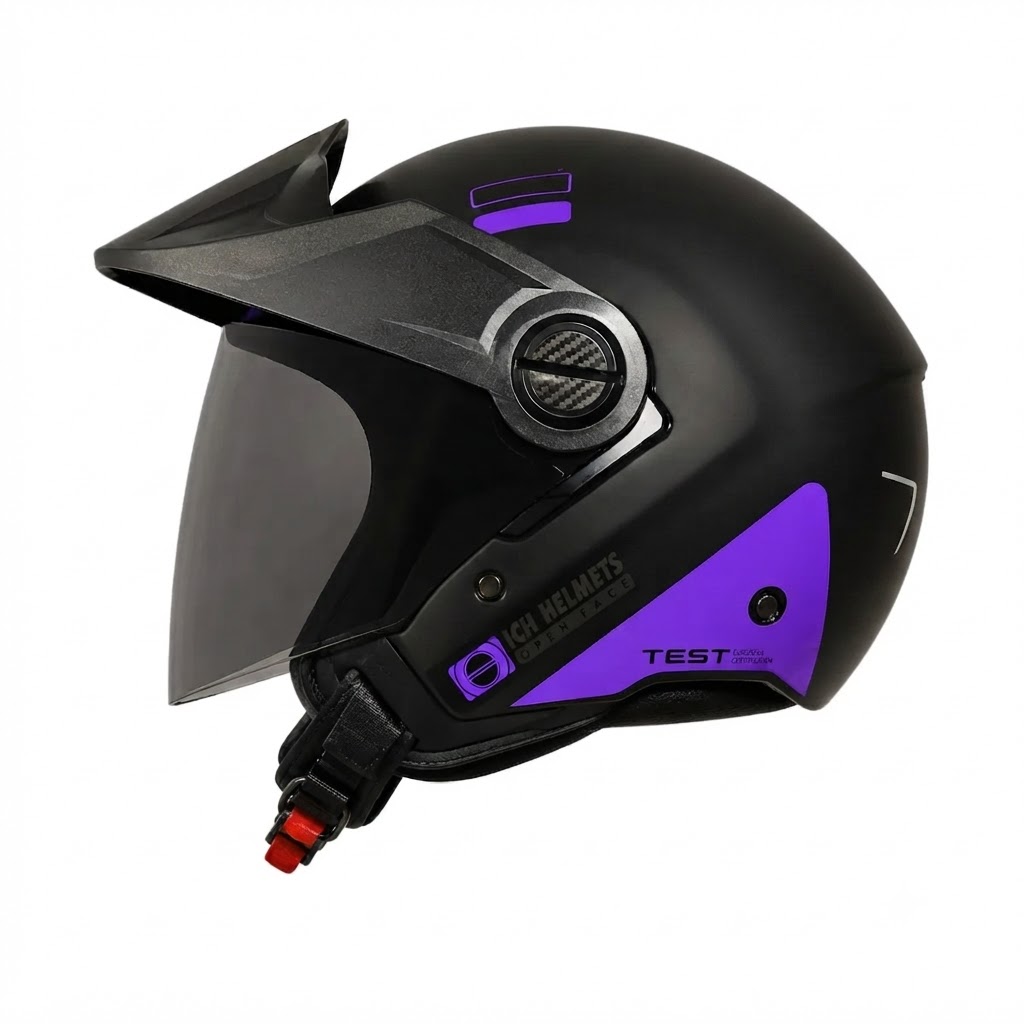 CASCO ICH 102 BLUR NEGRO GRIS OSCURO MORADO MATE