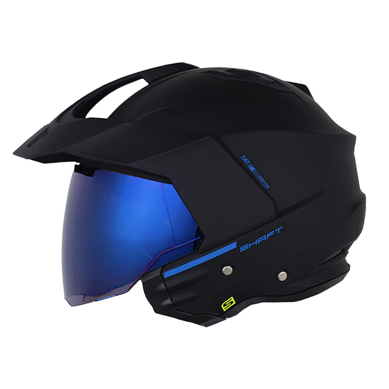CASCO SHAFT 227 TRIAL SOLID NEGRO AZUL MATE