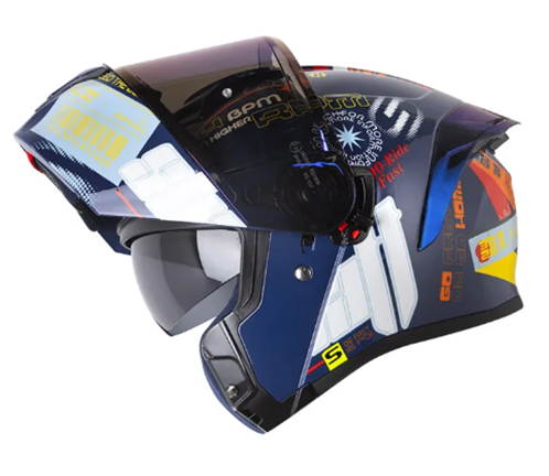CASCO SHAFT 3820SP RIDE FAST FE AZUL OSCURO AZUL BRILLANTE