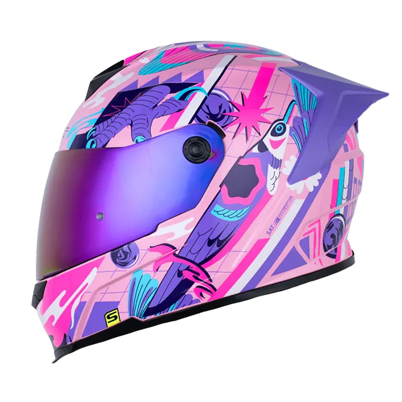 CASCO SHAFT 502SP BIRD NEST ROSADO MORADO BRILLANTE