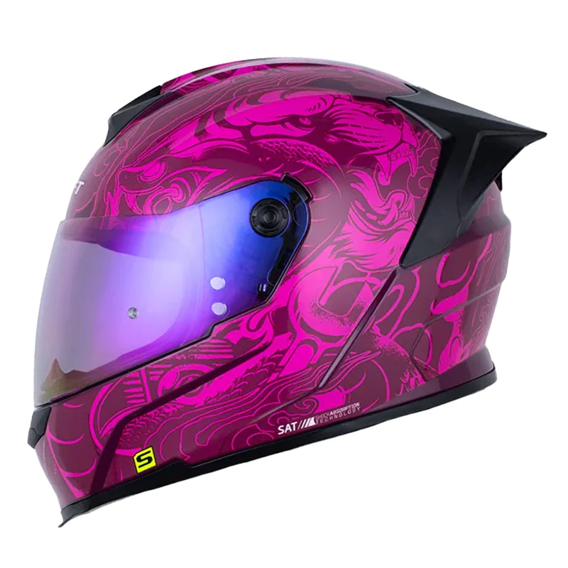 CASCO SHAFT 502SP THUNDER MORADO OSCURO FUCSIA BRILLANTE