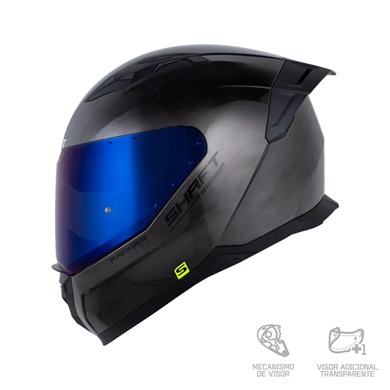 CASCO SHAFT 549SP SOLID GRIS METALIZADO NEGRO BRILLANTE