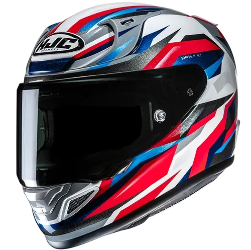 CASCO HJC RPHA 12 DRAVIX MC21 AZUL ROJO BRILLANTE