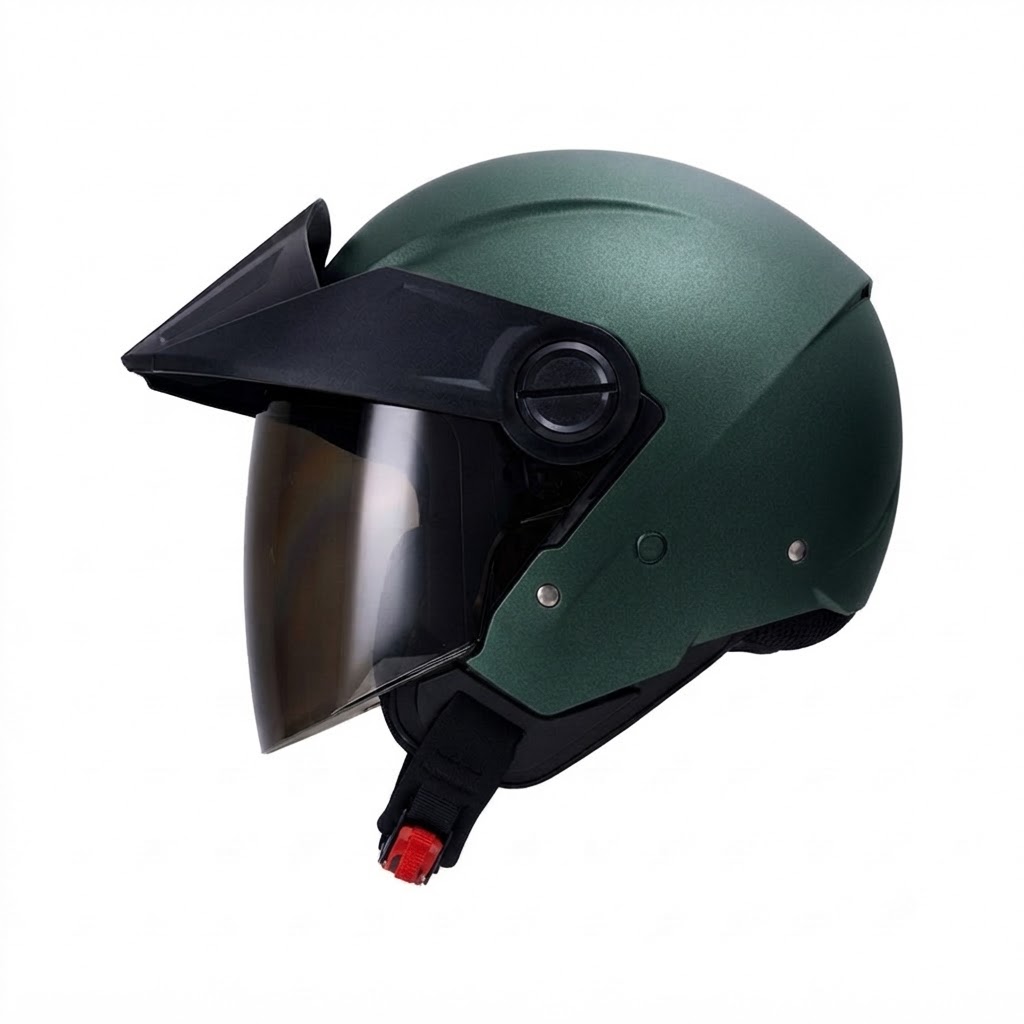 CASCO ICH 102 SOLID CAMALEON SILVER VERDE MATE