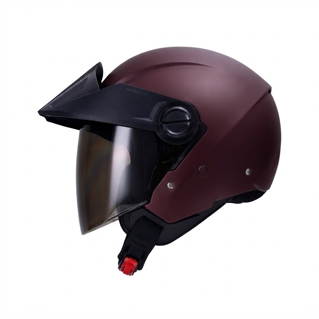 CASCO ICH 102 SOLID ROJO OSCURO MATE