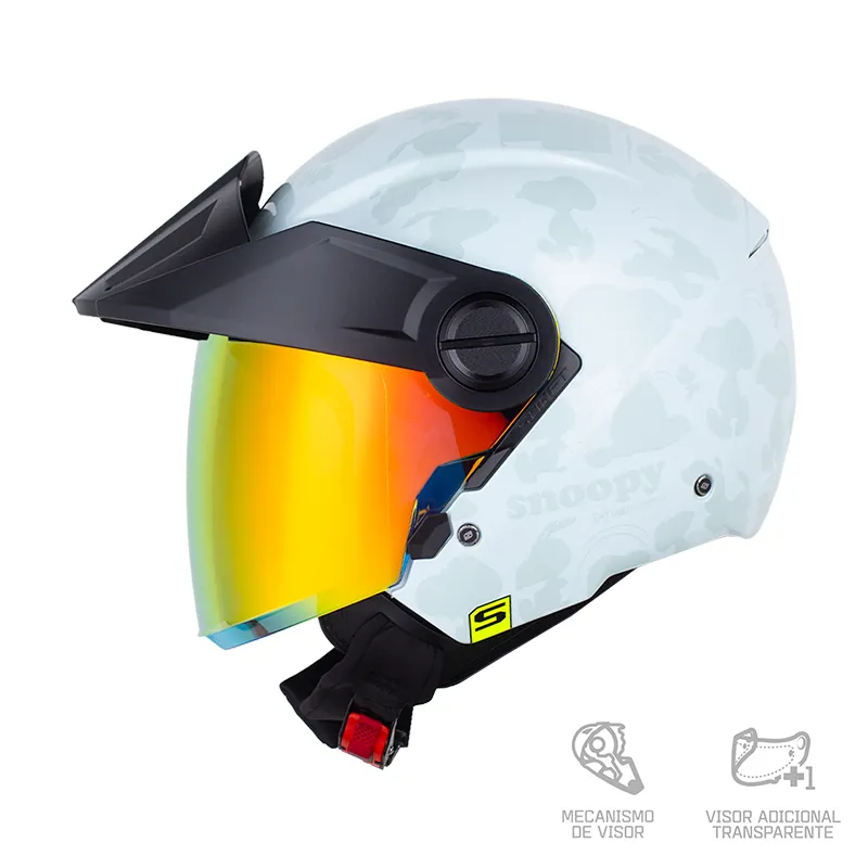 CASCO SHAFT 212 SNOOPY THE DOG GRIS CLARO BRILLANTE