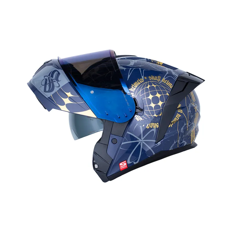 CASCO SHAFT PRO 4200DV NEO GHOTIC AZUL OSCURO GRIS OSCURO BRILLANTE