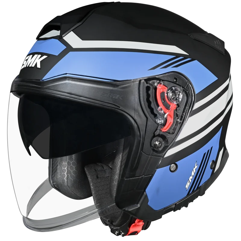 CASCO SMK GTJ MA256 NEGRO AZUL GRIS MATE