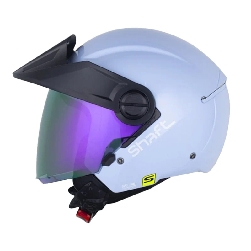 CASCO SHAFT 212 SOLID AZUL CLARO BLANCO BRILLANTE