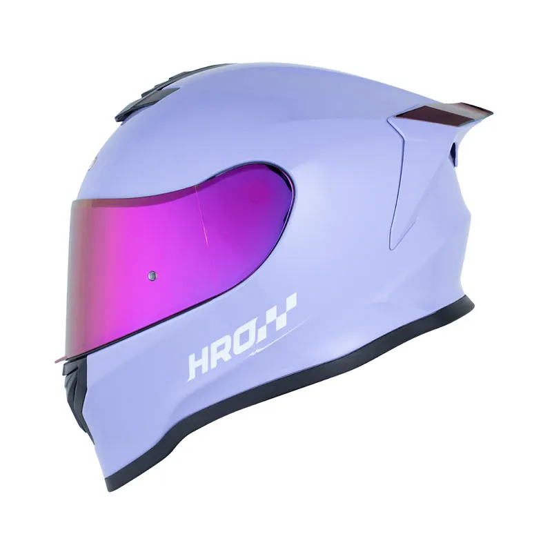 CASCO HRO 506SP SOLID V2 MORADO CLARO BLANCO BRILLANTE