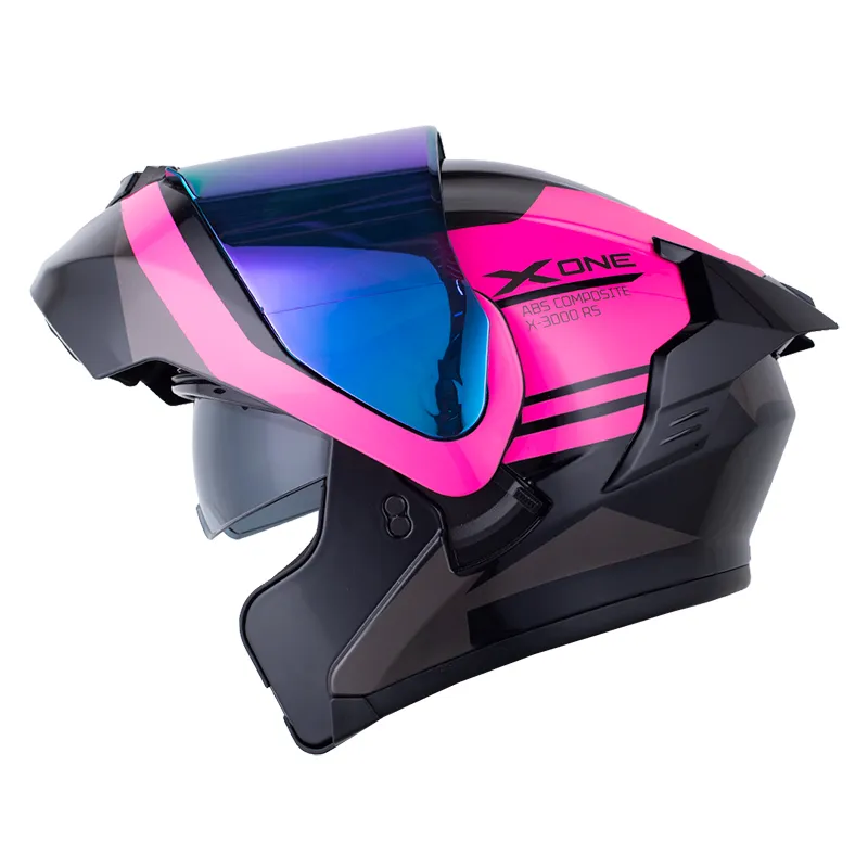CASCO X-ONE X-3000RS SABIO NEGRO FUCSIA BRILLANTE