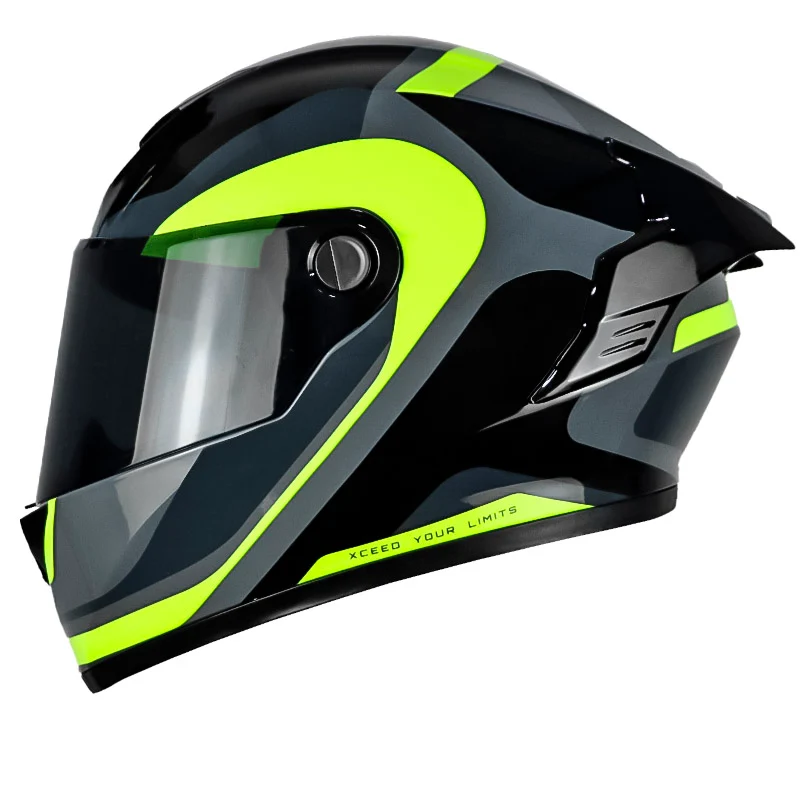 CASCO X-ONE X-500 RS ILHA GRIS OSCURO AMARILLO NEON BRILLANTE