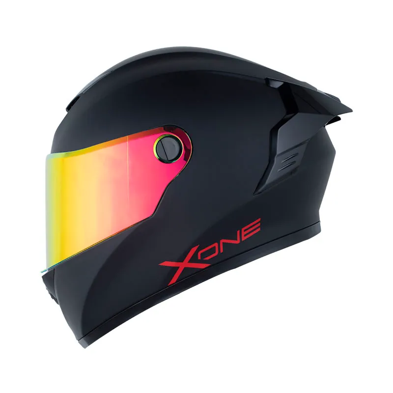 CASCO X-ONE X-500 RS SOLID V2 NEGRO ROJO MATE