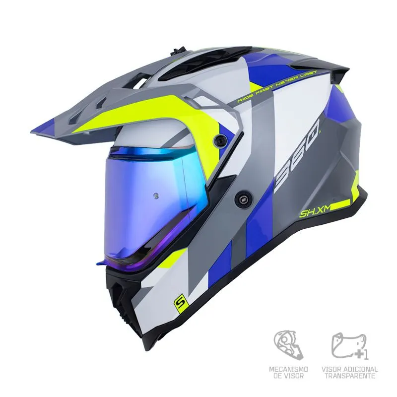 CASCO SHAFT MX360 KOSH GRIS AMARILLO NEON BRILLANTE