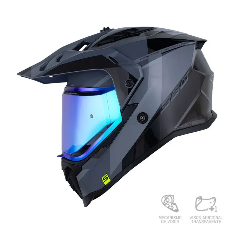 CASCO SHAFT MX360 KOSH GRIS OCURO BRILLANTE